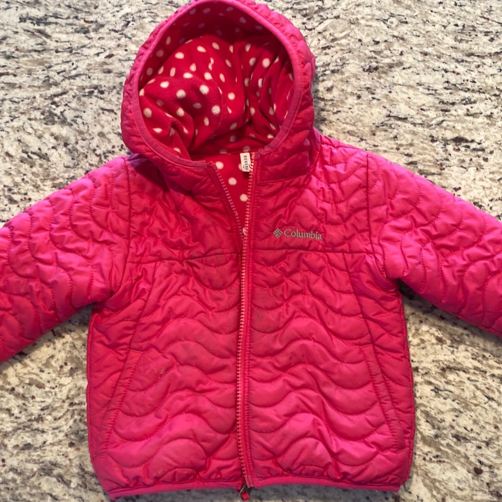 Little girls Columbia reversible jacket. Great condition.